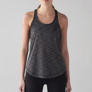 Lululemon Heathered Black Long Distance Tank